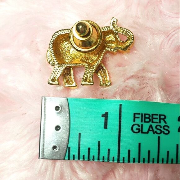 Vintage Mid Century Elephant Gold & Red W/ Rhinestone Avon - 010 - Picture 5 of 5